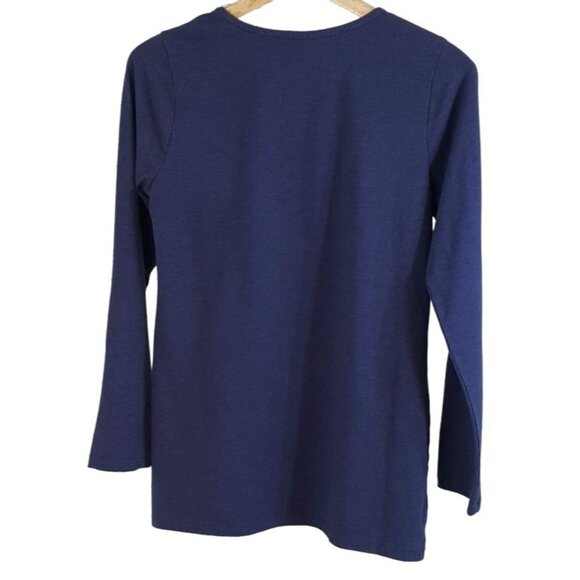 Soft Surroundings Womens Zipper Pullover Top Blue Size XS Pocket Long Sleeve - Picture 5 of 7